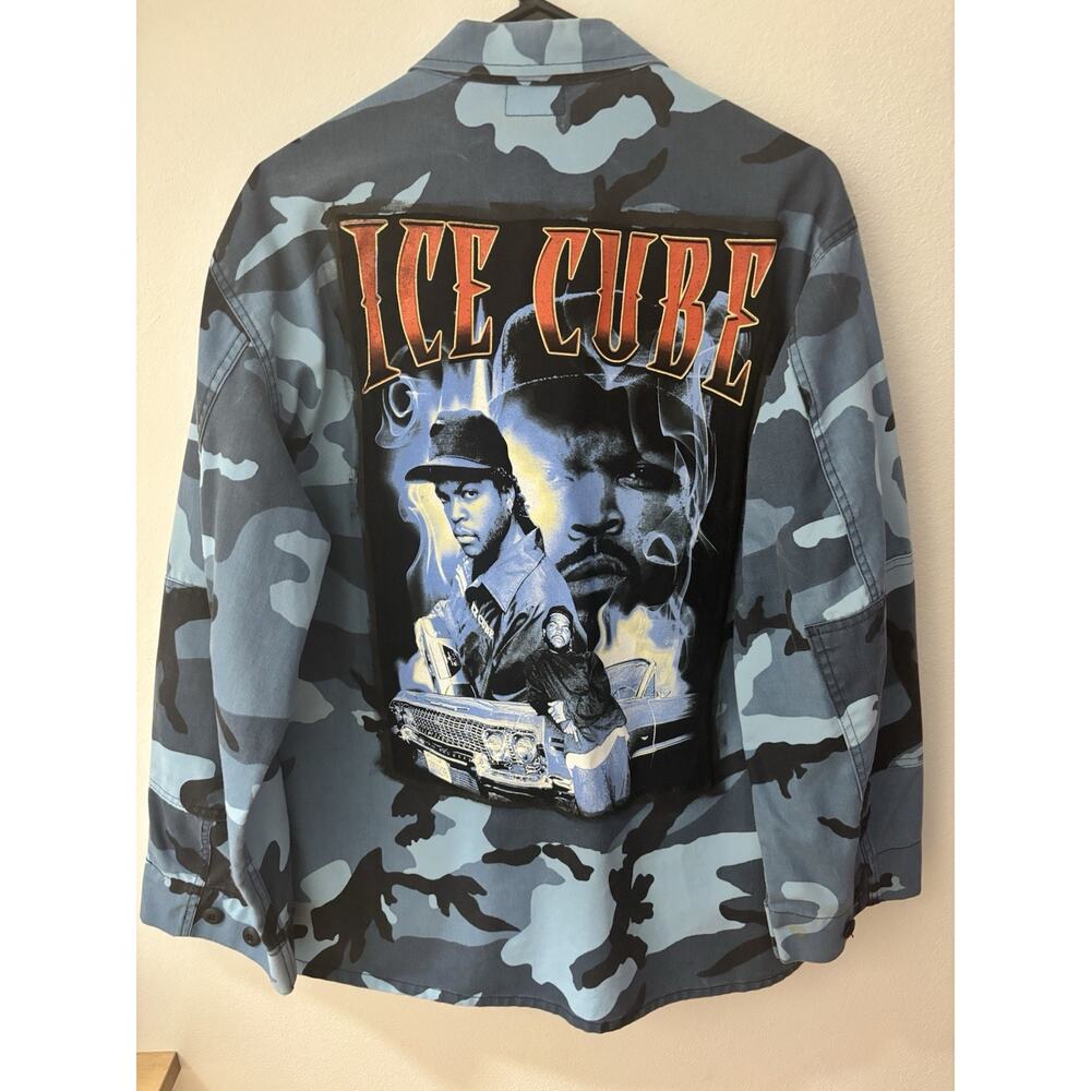 Vintage Blue Army Fatigue Custom Ice cube Size XL